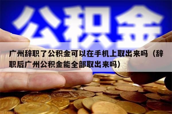 徐州辞职了公积金可以在手机上取出来吗（辞职后徐州公积金能全部取出来吗）
